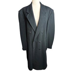 Gianfranco Ruffini Blk Long Cashmere Blend Overcoat Italy Formal Corporate Read
